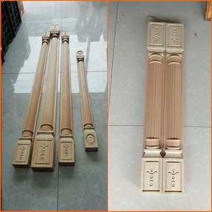 Roman Column European-Style Solid Wood Roman Column Decorative Column Cabinet Edge Line Semi-Circular Log Decorative Column