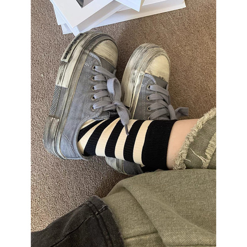 Women's 2025 New Summer White Canvas Shoes with Thick Bottom, Hong Style, Versatile Casual Retro Distressed Shoes