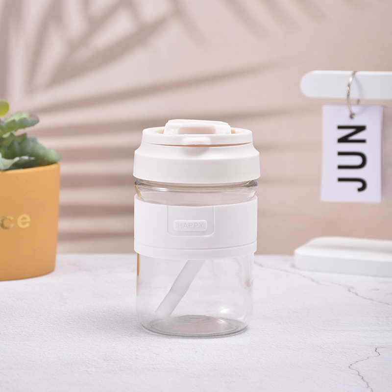 Portable Plastic Water Bottle With Straw For Girls And Coffee_voghion.com
