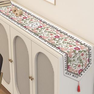 Table Runner Sideboard Long Coffee Table Tablecloth Decoration TV Cabinet Light Luxury High-end Cotton and Linen Cover Cloth Shoe Cabinet Countertop Pad Cloth