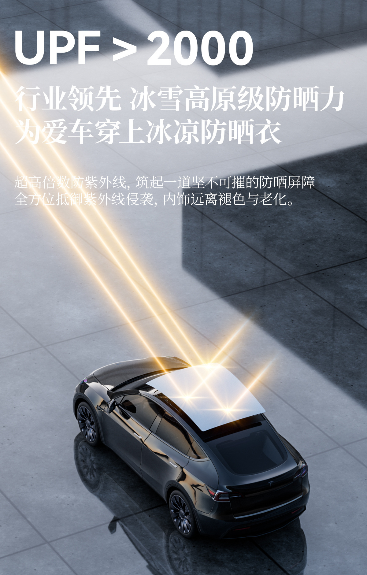 Suitable for Tesla Model-Y/Model-3 Graphene Sunroof Sun Protection and Heat Insulation Sunshade Roof Canopy