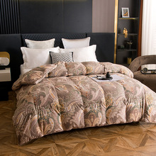 南极人立体羽绒被95白鹅绒加厚保暖秋冬被芯贡缎印花静音朵朵绒被