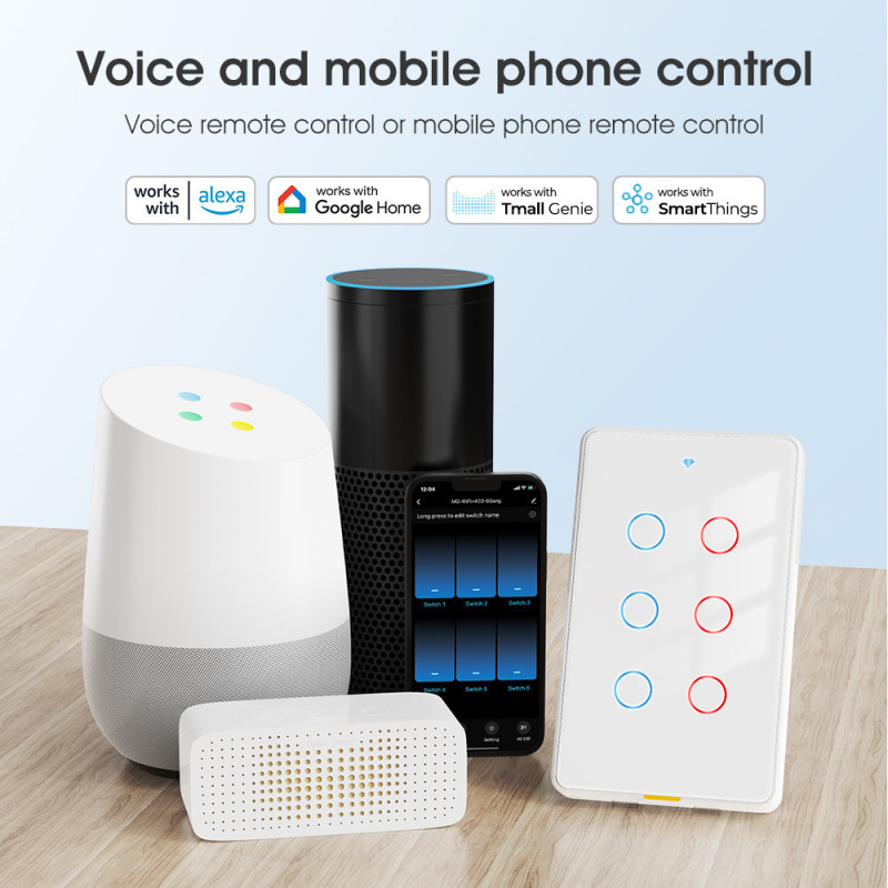 スマート Wifi ウォールタッチスイッチシングルゼロファイアバージョン米国標準 Tuya APP 音声タイミング RF リモートコントロールスイッチ|undefined