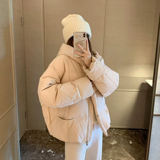 You阿芙佳朵小龟背羽绒白鸭绒连帽羽绒服短款女冬新款棉服外套