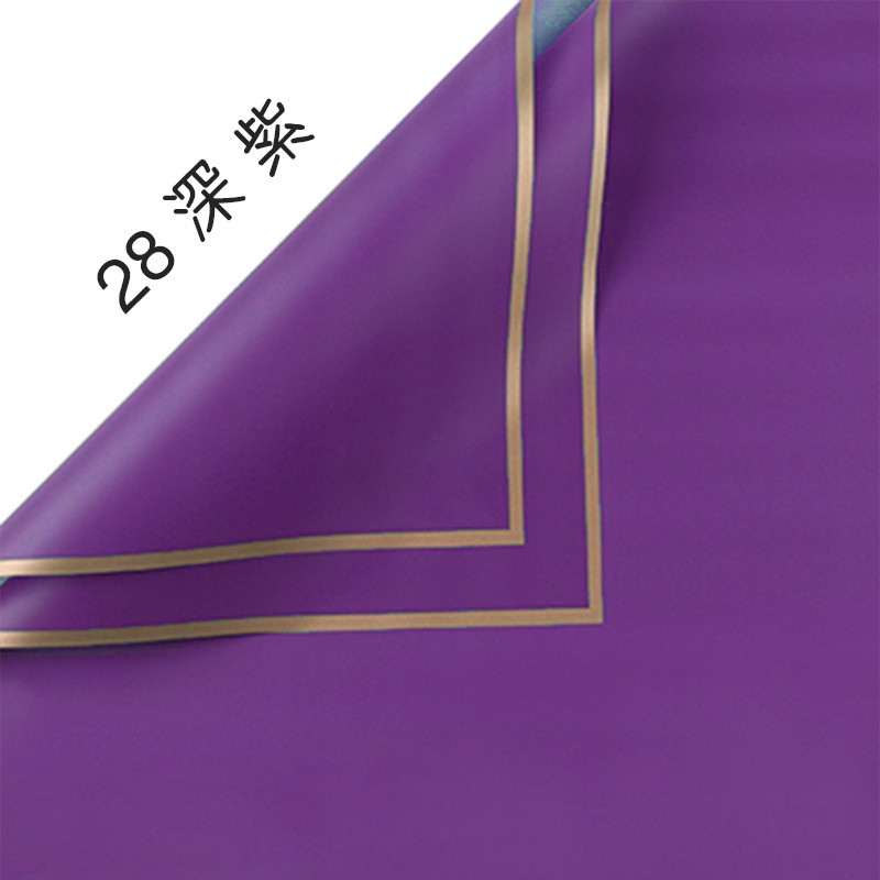 Ramo fresco de papel de embalaje material translúcido impermeable flor tienda ramo de papel de embalaje engrosada borde dorado jalea película papel mate