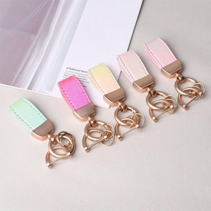 French Lambskin Car Keychain High-End Goat Pattern Colorful Leather Keychain Cute Pendant Gift for Women French Lambskin Car Keychain High-End Goat Pattern Colorful Leather Keychain Cute Pendant Gift for Women