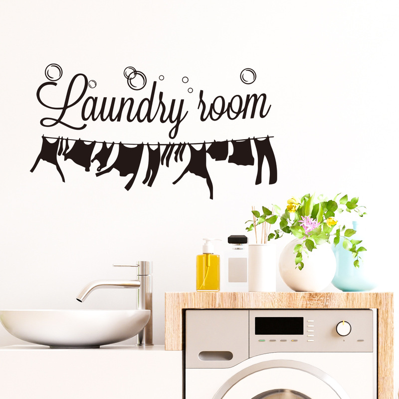 New MS-GS013 Personalized English Slogan Laundry Creative Clothes Hanger Laundry Room Home Decorative Wall Stickers New MS-GS013 Personalized English Slogan Laundry Creative Clothes Hanger Laundry Room Home Decorative Wall Stickers