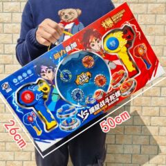 子供の爆旋戦闘ジャイロの双発射器の対戦セットは戦闘盤の男の子のジャイロの銃のおもちゃの大きいプレゼントの箱を配合します。