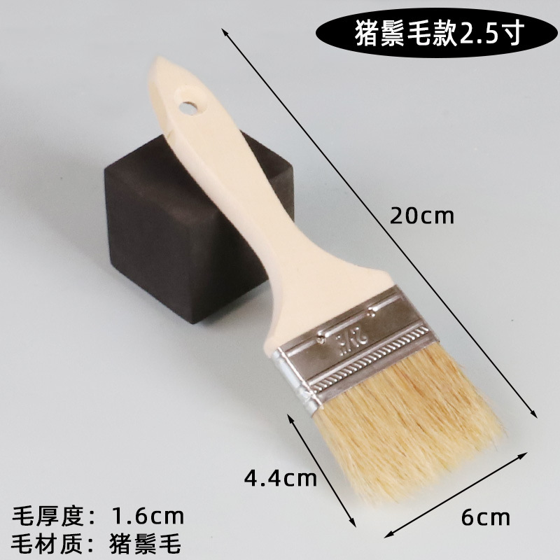 Fábrica al por mayor cepillo de pelo de cerdo largo cepillo de cerdas puras cepillo de pintura industrial cepillo de pegamento cepillo de salsa de barbacoa
