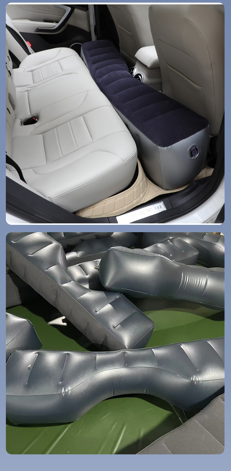 Car rear seat gap inflatable cushion, car rear seat filler inflatable cushion, in-car floor-leveling flocking inflatable support cushion