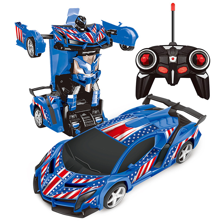 Transfronterizo Deformación de un botón Coche de control remoto para niños Modelo de carreras para niños Coche de control remoto Mini coche deportivo Coche de juguete para niños
