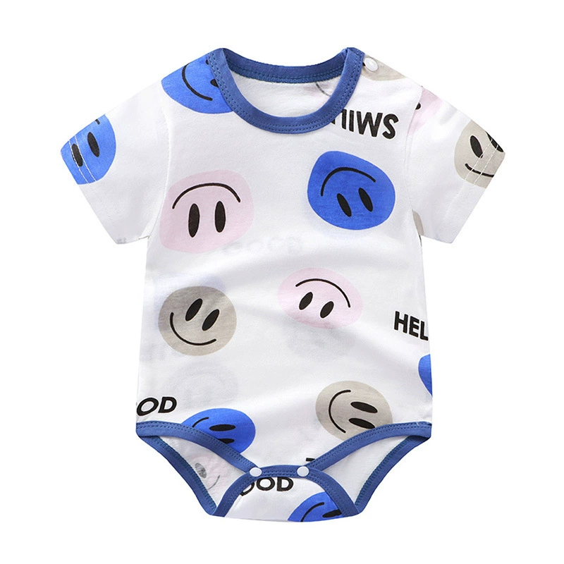 Short-Sleeve Baby Romper Summer Bodysuit, Newborn Girls, Thin Lightweight, 59–90 cm