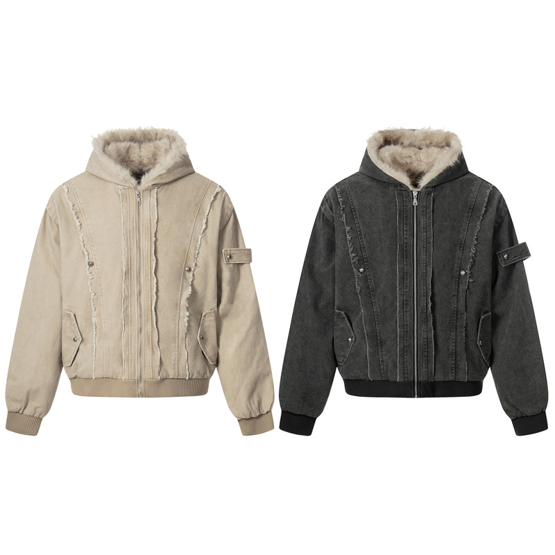 Eon Modish 25冬季New实拍美式高品质简约百搭短款连帽棉服外套|undefined