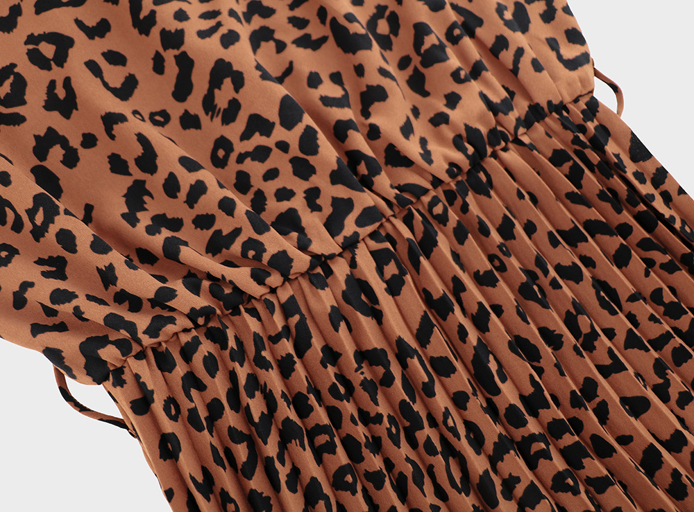Women's Regular Dress Elegant V Neck Long Sleeve Leopard Midi Dress Daily Street display picture 30