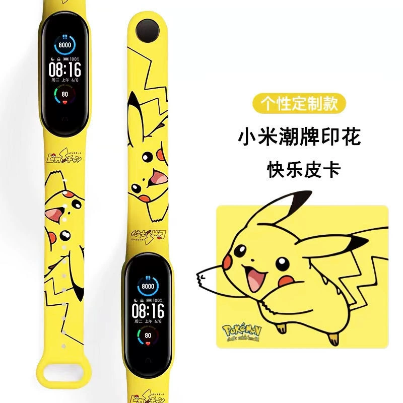 Подходящий ремешок для браслета Xiaomi 8/9 серия стикеры Pikachu серия смарт-браслет Xiaomi 4/5/6/7 запястный браслет точка