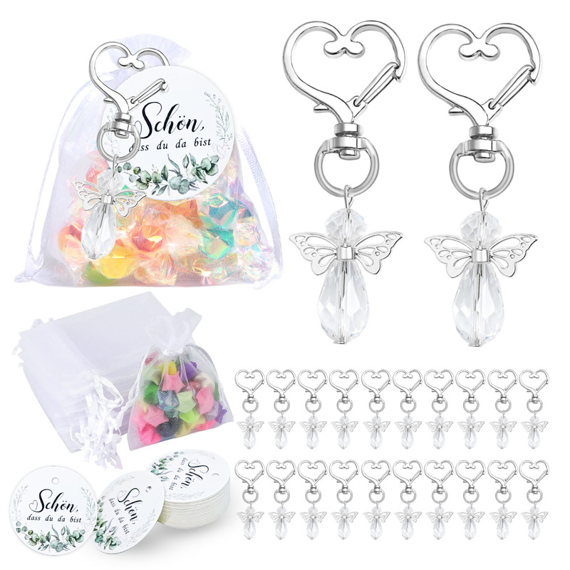 Cross-border creative crystal angel keychain suit wedding party party decoration bridal shower guest return gift