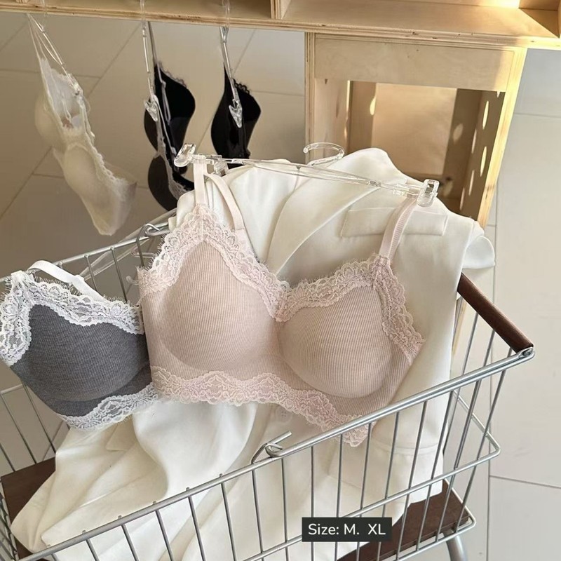 5021#奶呼暖绒蕾丝保暖美背微磨毛舒适亲肤聚拢固定杯内衣女|undefined