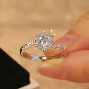 [结婚戒指一对仿真莫桑对戒钻戒活口女戒求婚结婚拍照道具送女友]