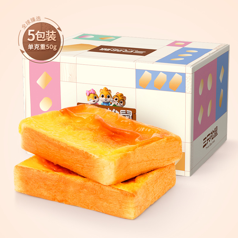 [얼리 어답터를 위한 작은 부분 - 두꺼운 바위 구운 치즈 토스트 250g/박스] 작은 패키지 약 5개