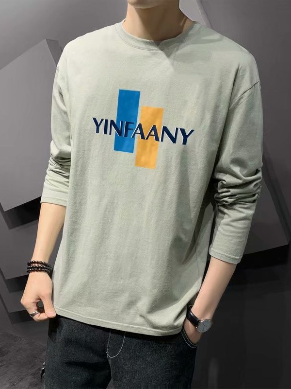 2024 otoño verano camiseta de manga larga para hombre estilo coreano estilo delgado con camisa de fondo ropa de otoño marca de moda ropa interior interior