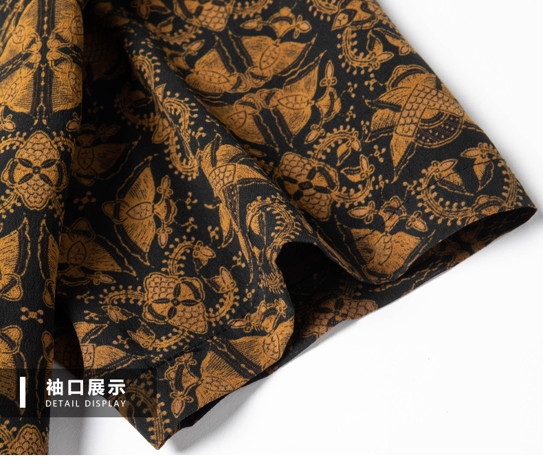 Áo sơ mi nam tay ngắn lụa tơ tằm cổ bẻ công sở — Màu sắc hình ảnh 84001-3 chi tiết 25