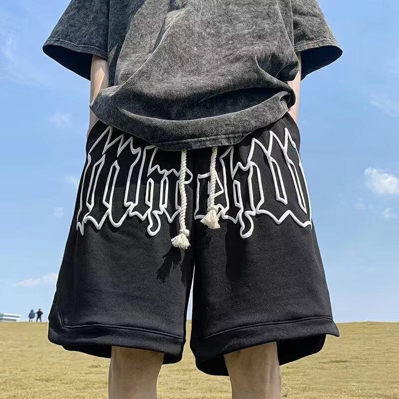 American Retro Distressed Letter Graffiti Casual Sports Shorts Hip-Hop High Street Versatile Youth Basketball Shorts American Retro Distressed Letter Graffiti Casual Sports Shorts Hip-Hop High Street Versatile Youth Basketball Shorts
