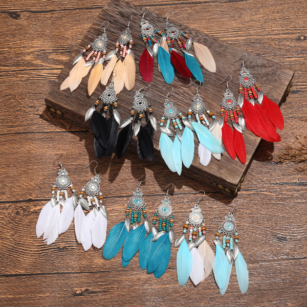 ethnic retro earrings from Yunnan province with tassels