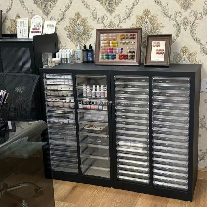 Nail art storage cabinet nail polish glue multi-layer flat bottom…