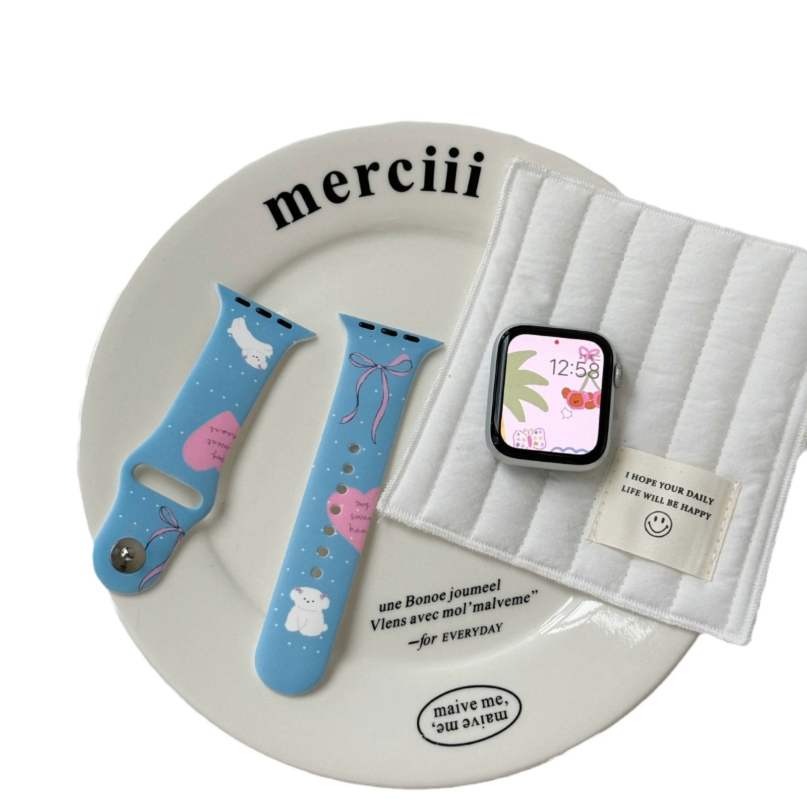 Ремешок с узором «милый щенок», подходит для Apple Watch поколений 3/4/5/6/7/8/S8/S9, высококлассный SE