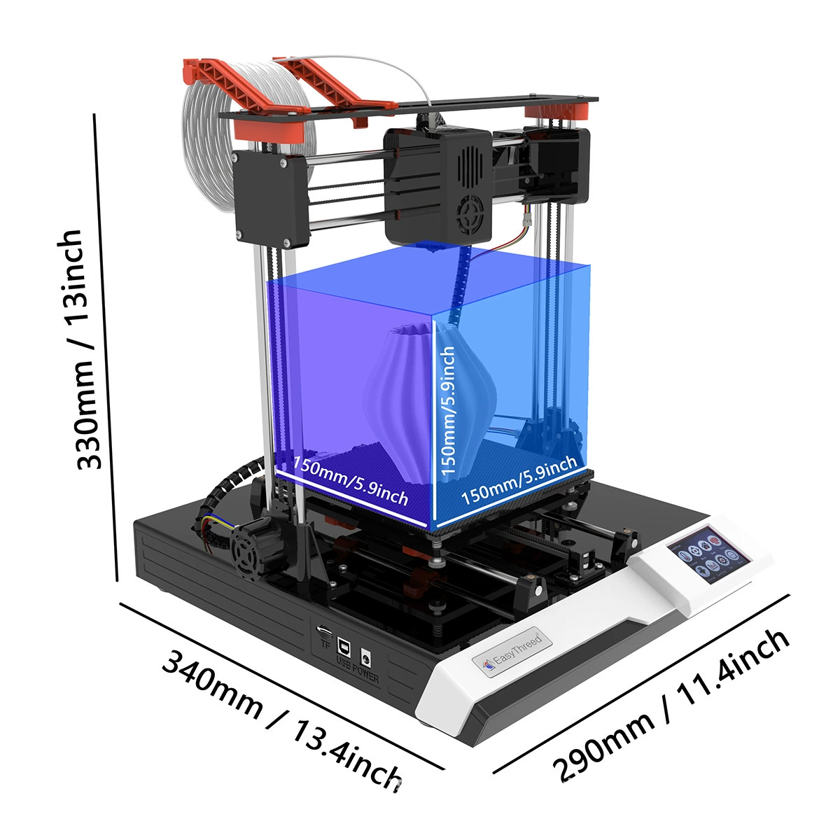 EasyThreed 3D Printer with Touch Screen & Heated Bed - Идеально для творческих проектов и прототипирования!