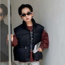 冬季新款儿童羽绒棉服立领马甲加厚中大男女童装棉加厚潮马甲外套