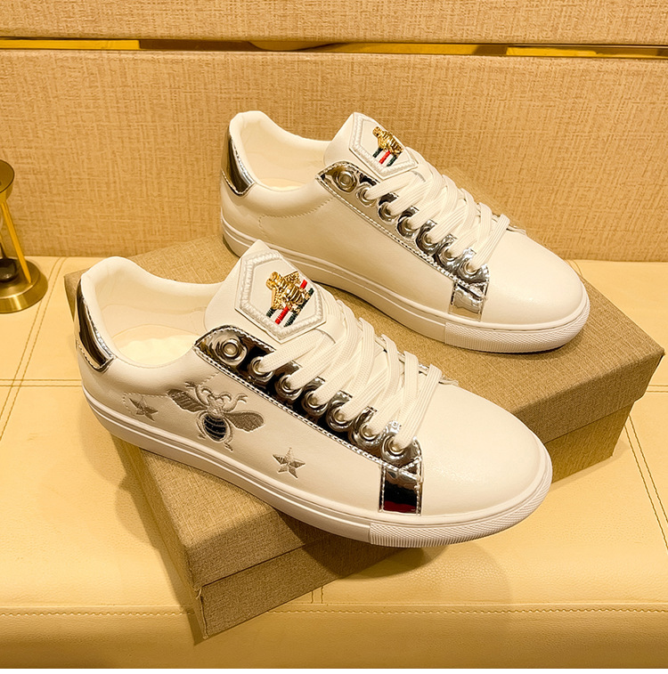 Herren Leder Sneaker Weiß Flach Alltag Freizeitschuhe Herren_voghion.com