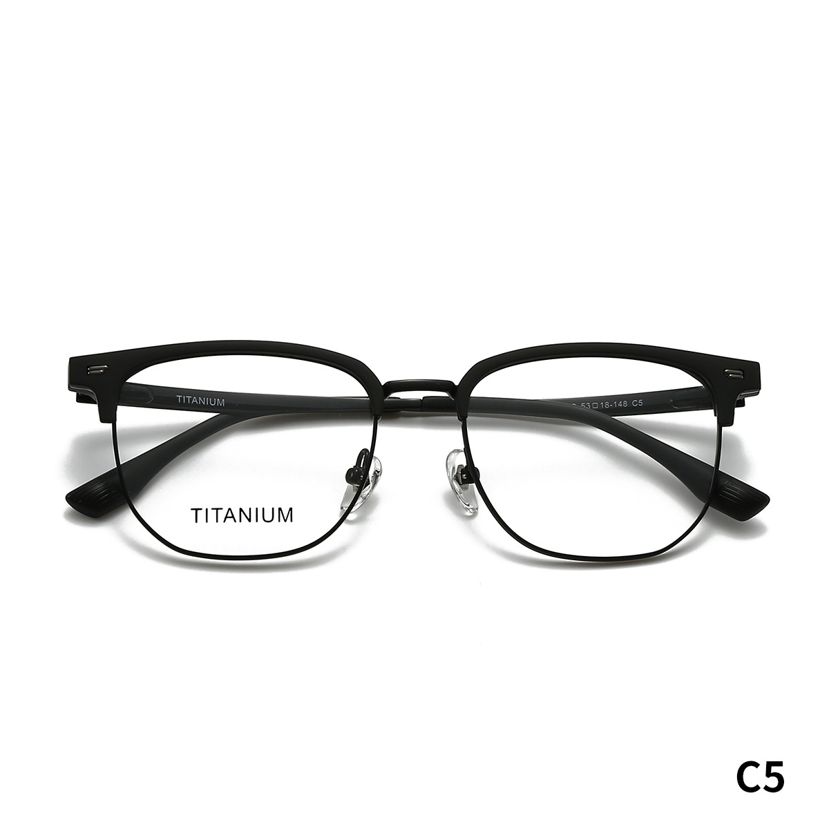 STUDIOMUKU gafas de madera clásica estilo retrógrado cejas de titanio puro gafas de medio marco gafas