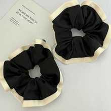 韩国东大门简约复古双层花苞大肠发圈气质时尚木耳边扎头发绳发饰