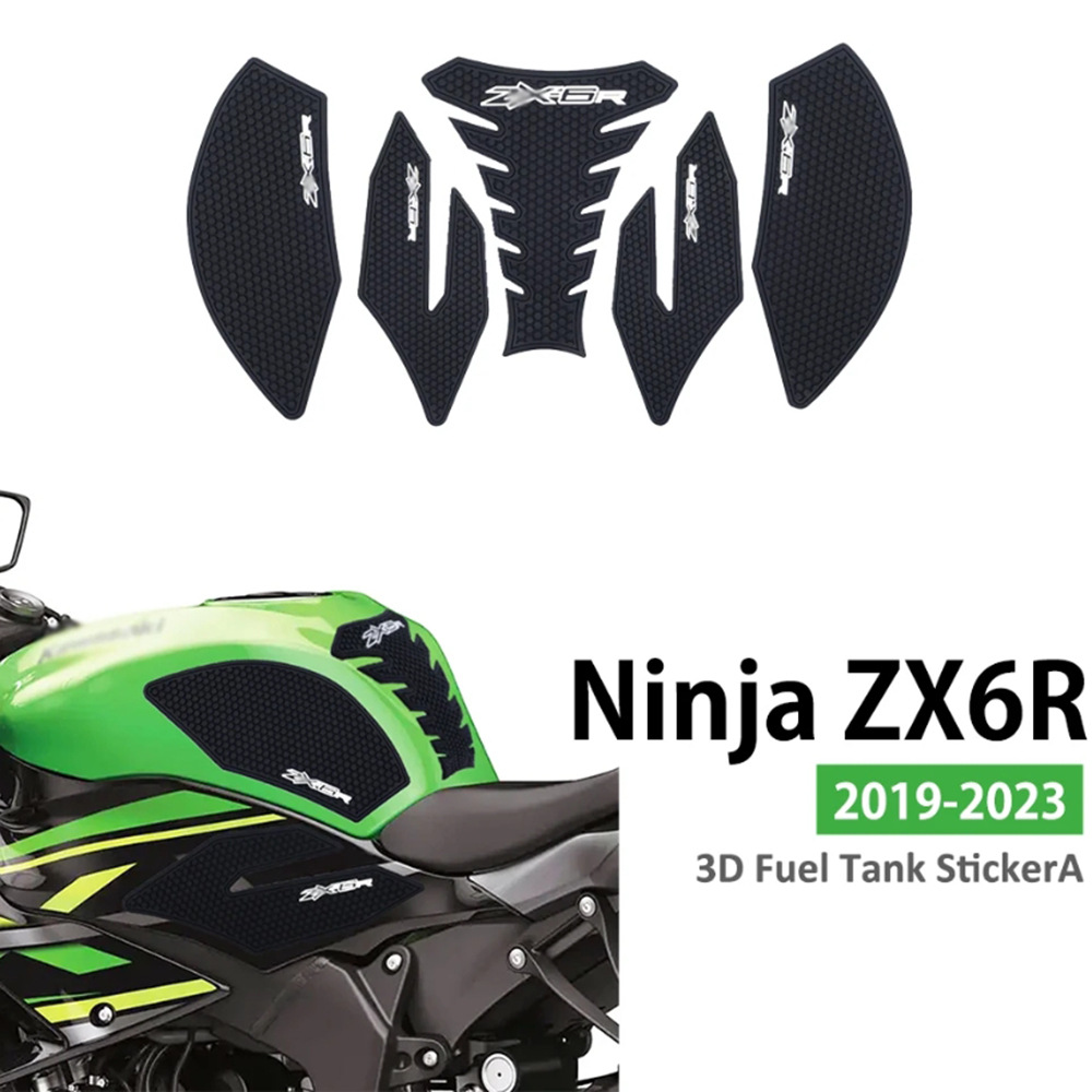 For Kawasaki Ninja ZX6R ZX 6R ZX-6R 19-23 3D Motorcycle Fuel Tank Anti-Slip Side Sticker