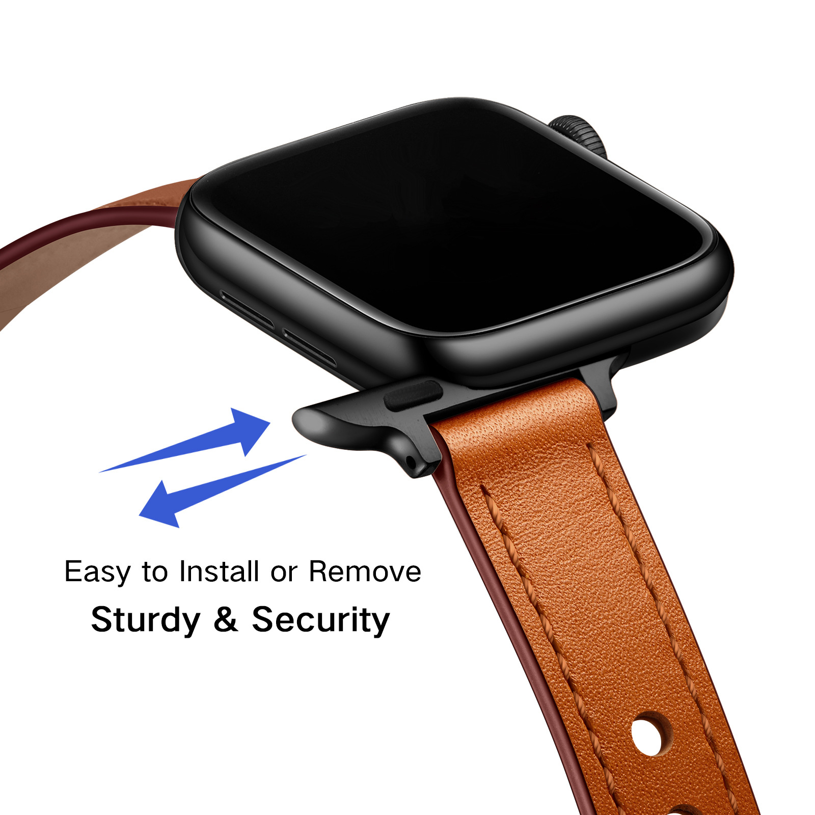 18g Weight Apple watch watchband Classification Genuine leather Material Solid Color Pattern Retro Style Retro Solid Color Apple Watch Watchband 32