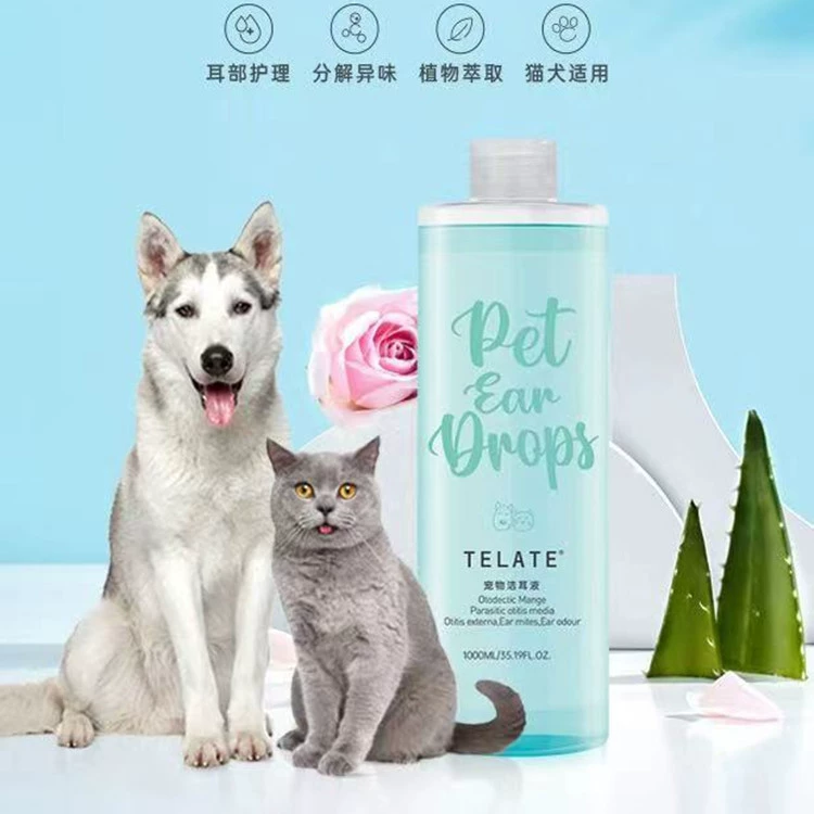 Отбеливающие ушные капли Telate для мытья ушей для кошек для собак ушные Клещи для домашних животных Чистка ушей для собак ушные капли 1 л