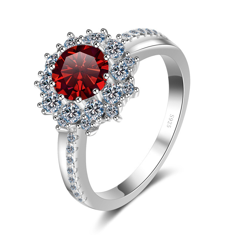 Transfronterizo para 2022 nuevo anillo de plata esterlina s925 de 1 quilate para mujeres, anillo de piedra de moissanita, ventas calientes