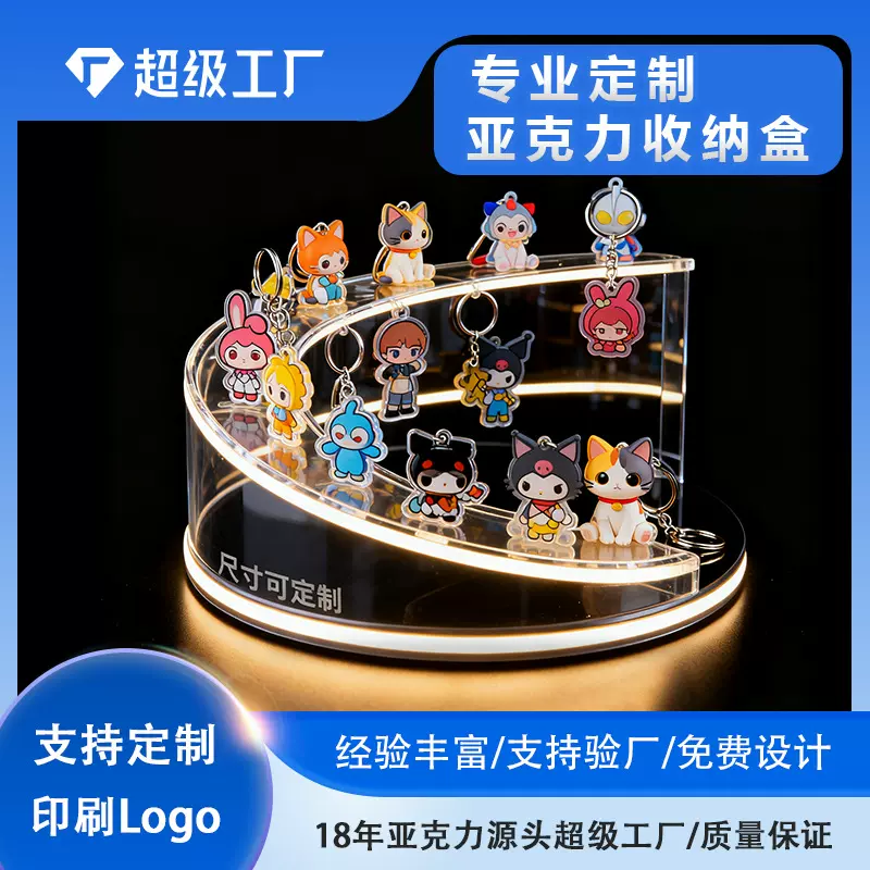 亚克力高透明手办盲盒展示盒子积木收纳展示架车模模型防尘罩乐高