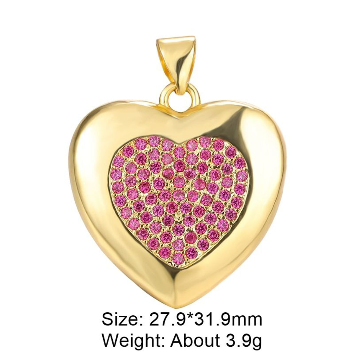 5g Weight Pendant Jewelry Making Type Rhinestones Inlay Material DIY Jewelry Accessories Classification 1 Piece Quantity Copper Material Heart Shape Pattern Plating Design Casual, Retro, Classic Style Style 1 Piece Copper Rhinestones Heart Shape Pendant 1