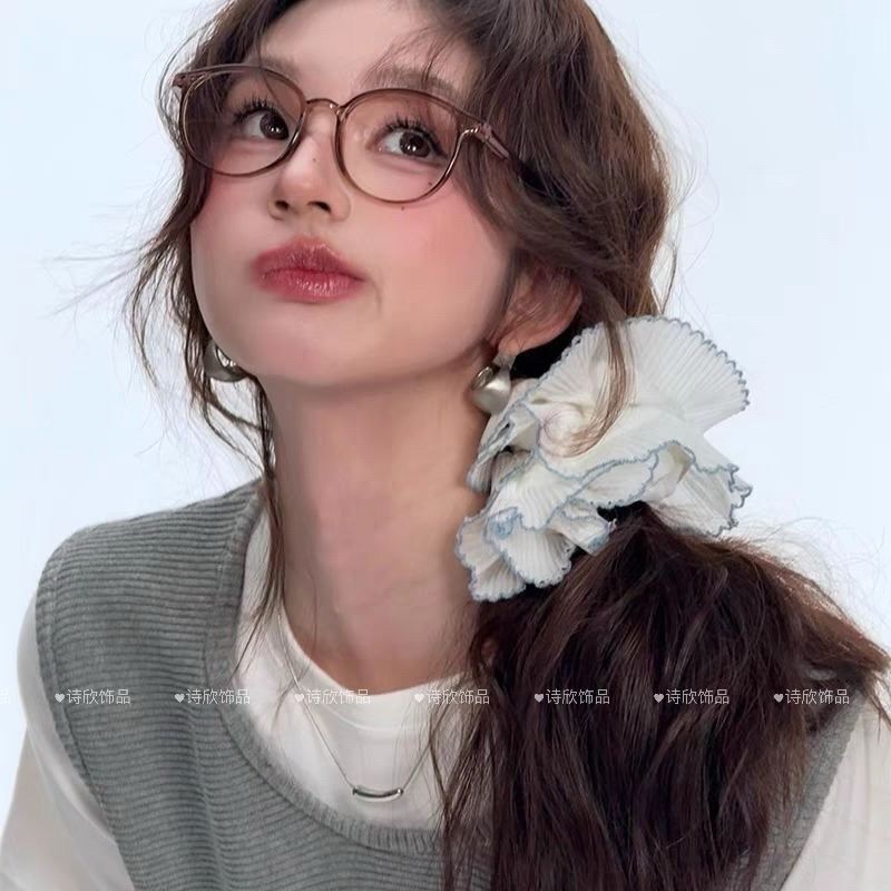 2025新型趙露思同金ヘアリング女性早春百合頭ひもレース大腸輪輪ゴム髪飾り|undefined