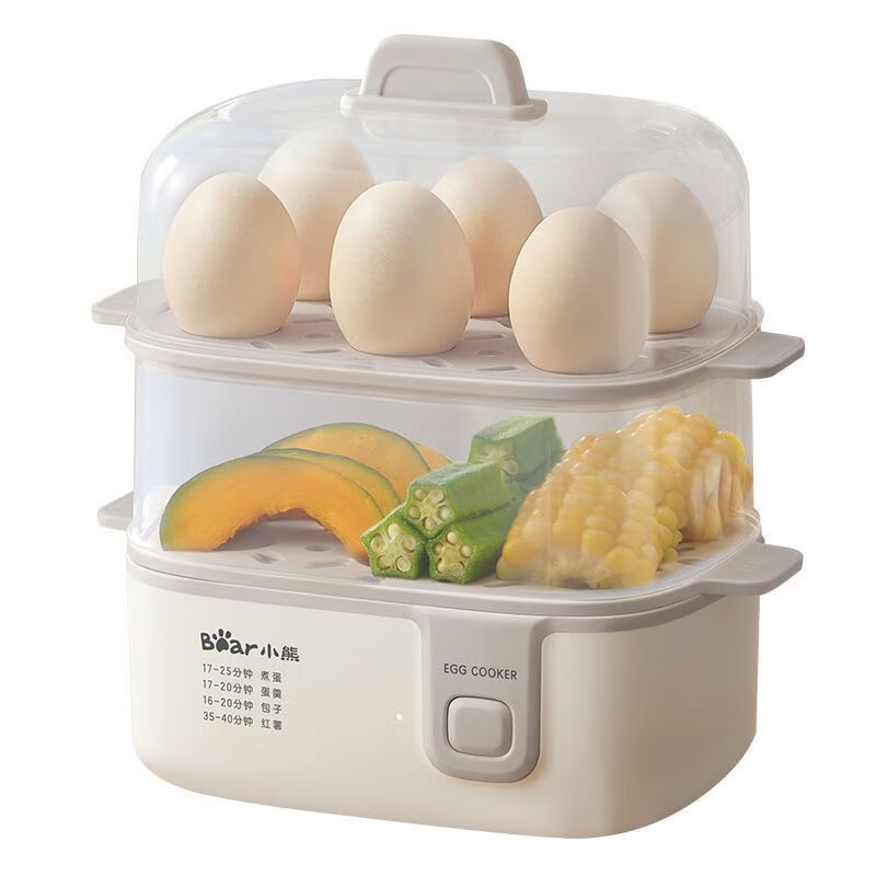 小熊ZDQ-D12R3煮蛋器 蒸蛋器 单双层家用多功能高温保护早餐鸡蛋|undefined