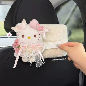 Cute Kitty Car Tissue Box 2026 New Model, Hanging on the Rear Headrest, High-end Style for Women