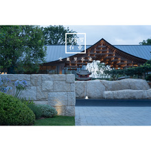 黄金麻 黄麻石 柏坡黄墙石 黄色蜂窝拉槽面 自然面景观墙石