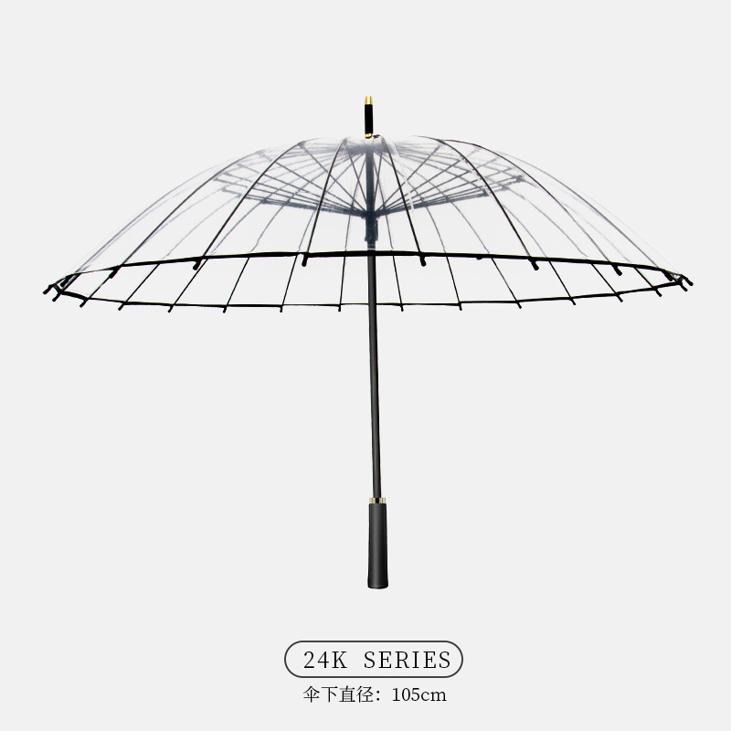 印logo七彩发光伞LED灯光抗风长柄POE透明直柄手电筒雨伞厂家批发|undefined
