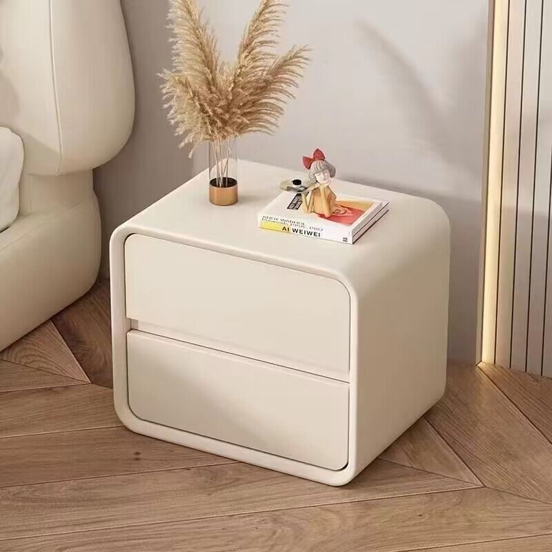 Solid Wood Bedside Table Small Storage Bedside Cabinet Internet Celebrity Cream Style Warm Bedroom Minimalist Light Luxury Modern Ultra-Narrow