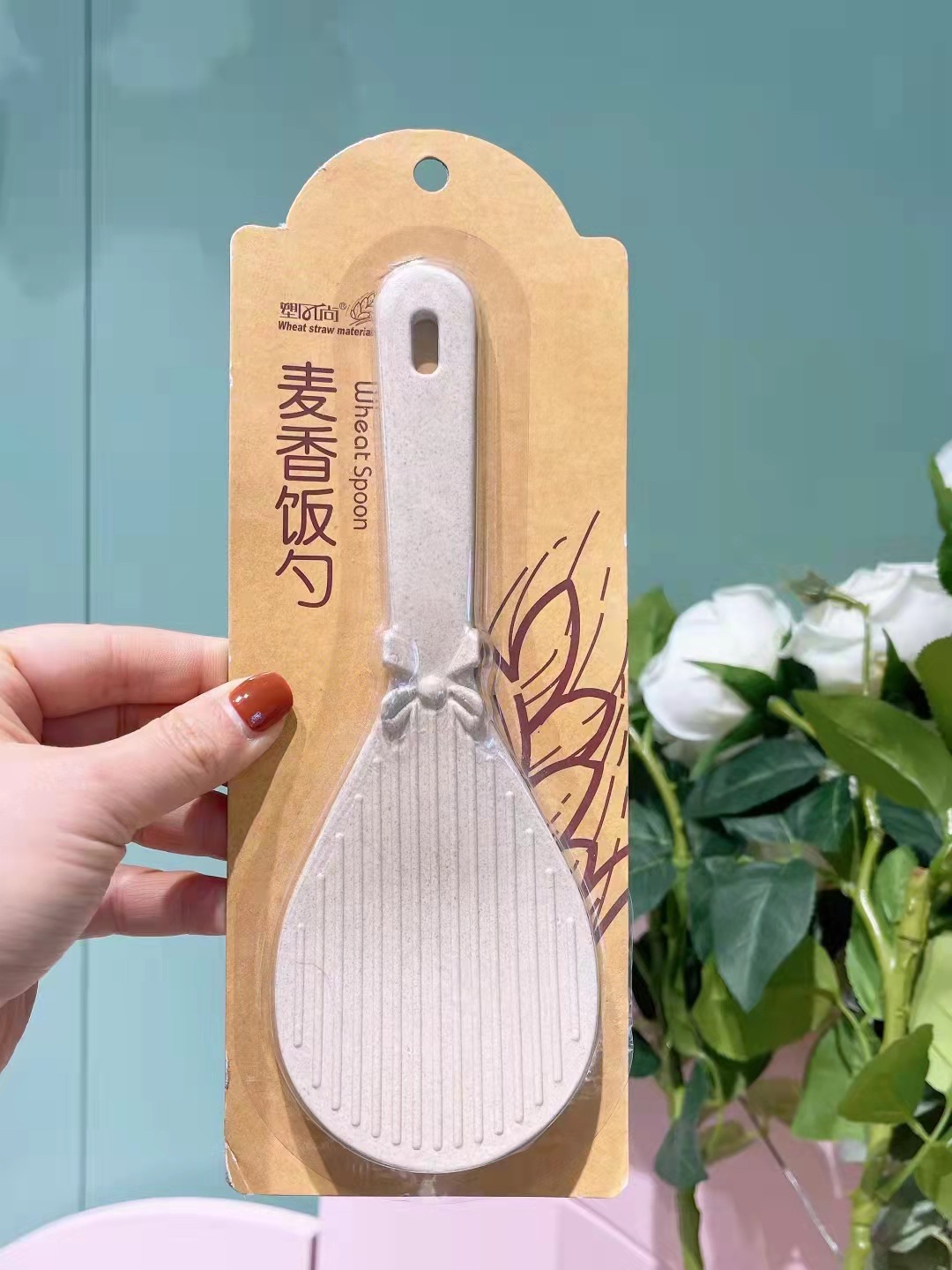 밀짚 밥 숟가락 플라스틱 논스틱 쌀 창작 밥솥 밥 삽 밥 밥 숟가락 쌀 밀 맛 밥 숟가락 도매