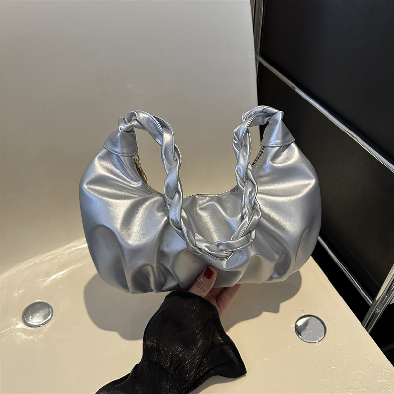 Cloud pleated single shoulder underarm bag with texture for women's 2024 new trendy internet celebrity handbag_senzul.com