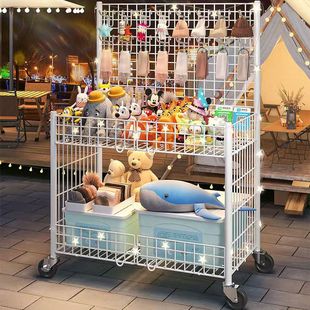 Mobile Stall Trolley Night Market Folding Display Rack Street Stall Grid Promotion Cart Supermarket Shelf Jewelry
