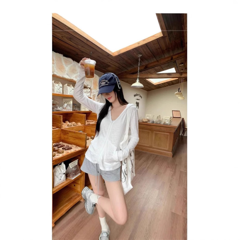 [Factory Ready Stock] Top Snowflake Cotton Sports Suit Women's Sun Protection Clothing Hooded Top Casual Pants Two-Piece Set